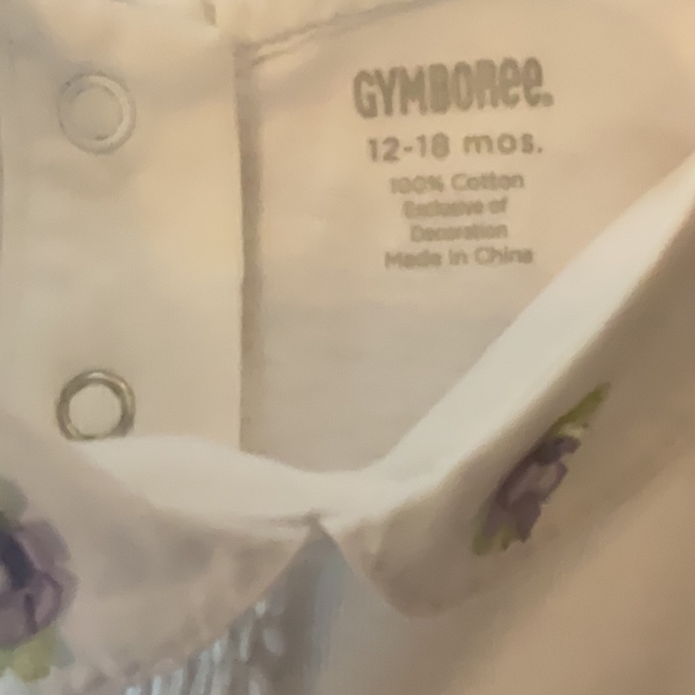 Gymboree White and Purple Floral Baby Outfit - Picture 2 of 9